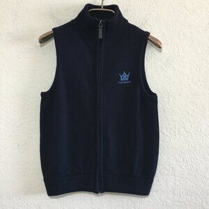 Glenbrae Kingsbarns Golf Vest NWT Womens XS Navy Blue Knit Lambswool Full Zip